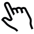 Flat design icon, hand palm, detached hand with editable index finger.