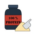 Flat design icon of Protein conteiner Royalty Free Stock Photo