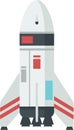Flat Design Space Exploration Rocket Launch Vehicle Spacecraft Icon Royalty Free Stock Photo