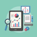 Flat design icon set of analytics elements Royalty Free Stock Photo