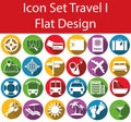 Flat Design Icon Set Travel Royalty Free Stock Photo