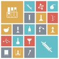 Flat design icons for chemistry lab Royalty Free Stock Photo