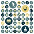 Flat design icons for education, science and medical Royalty Free Stock Photo