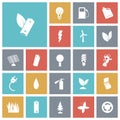 Flat design icons for energy and ecology