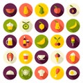 Flat design icons set for food and drinks Royalty Free Stock Photo