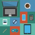 Flat design icons set modern style vector Royalty Free Stock Photo