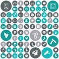 Flat design icons for technology and energy Royalty Free Stock Photo