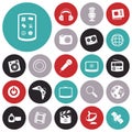 Flat design icons for technology and entertainment Royalty Free Stock Photo