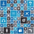 Flat design icons for travel, leisure and music Royalty Free Stock Photo