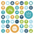 Flat design icons for travel, sport and leisure Royalty Free Stock Photo