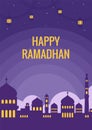 flat design Illustrated ramadan mubarak banner, flayer