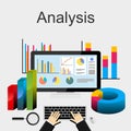 Flat design illustration concepts for data analysis, trend analysis, business, planning, business strategy Royalty Free Stock Photo