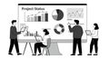 Project Status Meeting with Data Visualization Royalty Free Stock Photo