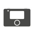 Flat Design Digital Camera with Display Screen and Button Illustration Royalty Free Stock Photo