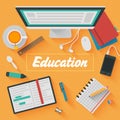 Flat Design Illustration: Education workplace