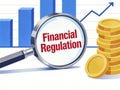 Financial Regulation Oversight with Magnifying Glass Royalty Free Stock Photo