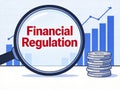 Financial Regulation Oversight with Magnifying Glass Royalty Free Stock Photo