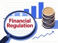 Financial Regulation Oversight with Magnifying Glass Royalty Free Stock Photo