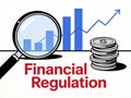 Financial regulation oversight with magnifying glass Royalty Free Stock Photo