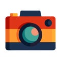 Retro Style Camera Icon on White Background Royalty Free Stock Photo