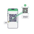 Mobile QR Code Scan Success for Secure Connection and Verification Concept Illustration Royalty Free Stock Photo