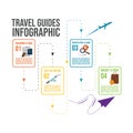 Travel guides infographics vector flat design template Royalty Free Stock Photo