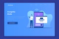 Flat design of incognito browsing concept