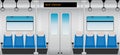 Flat Design of Inside Metro Passenger train Royalty Free Stock Photo