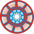 ironman reactor logo, shining light. on white background. Vector illustration