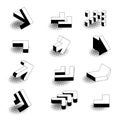 Flat design isometric arrow icon set.