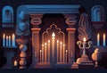 Flat design Jewish holiday Hanukkah lights symbol illustration AI-Generated