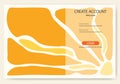 Flat design landing page. Login form user interface vector template. Landing page template