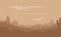 Flat landscape Mountain desert background vector wallpaper