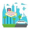 Flat design Las Vegas Royalty Free Stock Photo