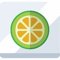 Flat Design Lime Slice Vector Icon Royalty Free Stock Photo