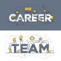 Flat design line concept banner - Career and Team