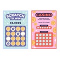 Flat design lottery ticket Vector illustration Royalty Free Stock Photo