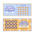 Flat design lottery ticket Vector illustration Royalty Free Stock Photo