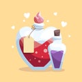 Flat design love potion illustration Vector illustration. Royalty Free Stock Photo