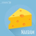 Flat design Maasdam cheese vector icon