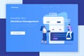 Flat design manage your workflow landing page concept