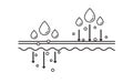 Flat design the mechanism of nutrient absorption with outline drawing vector on white background.