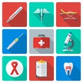 Flat design medical icons set Royalty Free Stock Photo