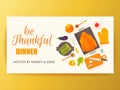 Flat design menu for Thanksgiving dinner.