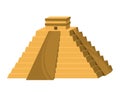 Flat design of a Mesoamerican pyramid with stairs leading to the top. Ancient Aztec or Mayan temple vector illustration