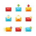 flat design of messaging icon. mailbox symbol design