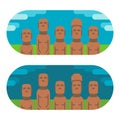 Flat design moai easter