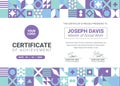 Flat design modern academic certificate template Royalty Free Stock Photo
