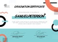 Flat design modern certificate template Royalty Free Stock Photo