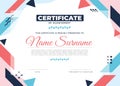 Flat design modern certificate template Royalty Free Stock Photo